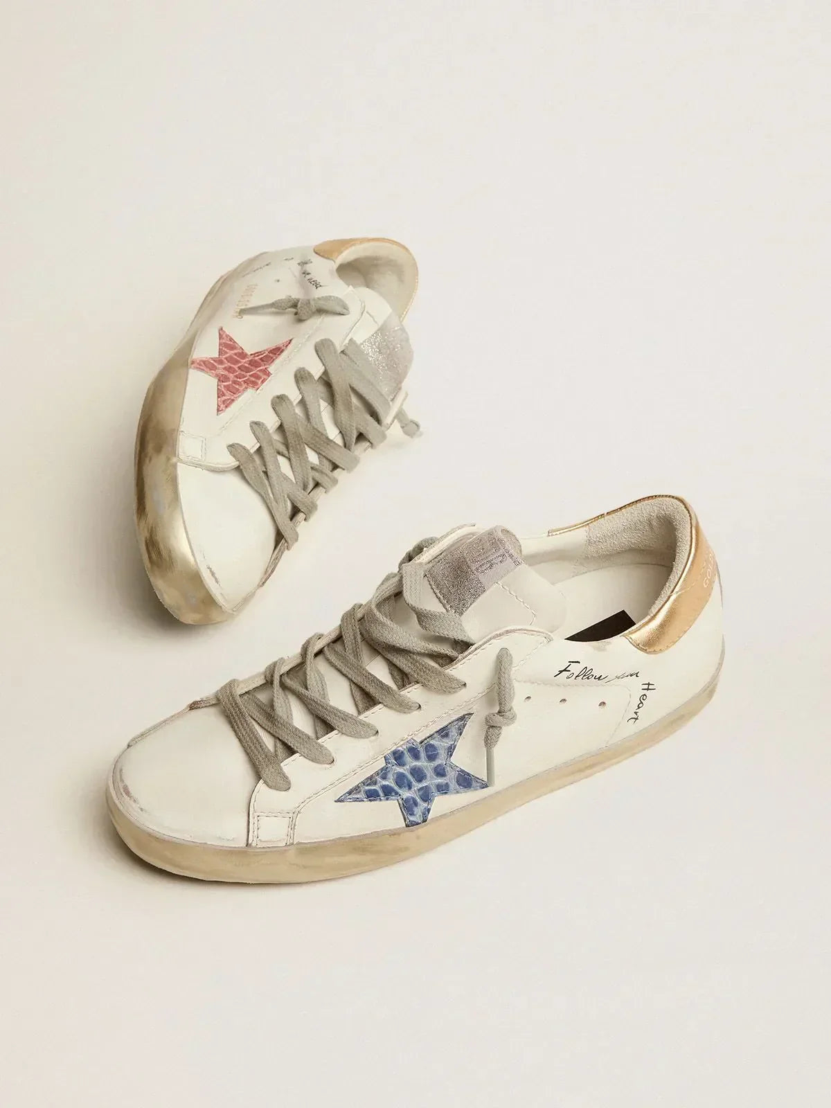 Super-Star sneakers with handwritten lettering and crocodile-print leather stars(Bargain price)