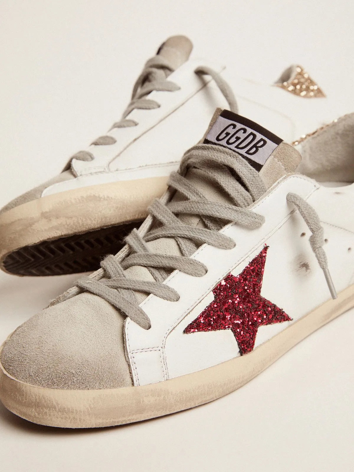 Super-Star sneakers with colored glitter star and heel tab(Bargain price)