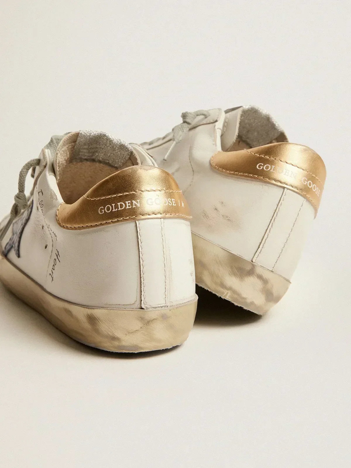 Super-Star sneakers with handwritten lettering and crocodile-print leather stars(Bargain price)