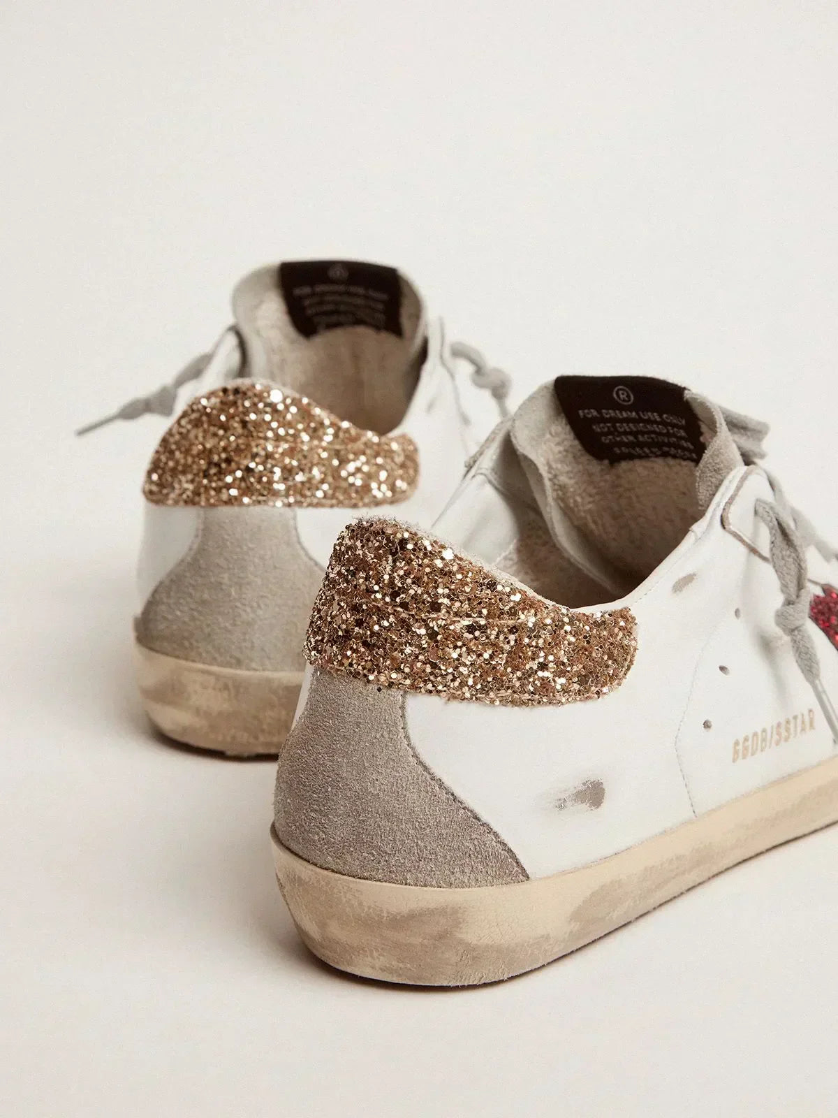 Super-Star sneakers with colored glitter star and heel tab(Bargain price)