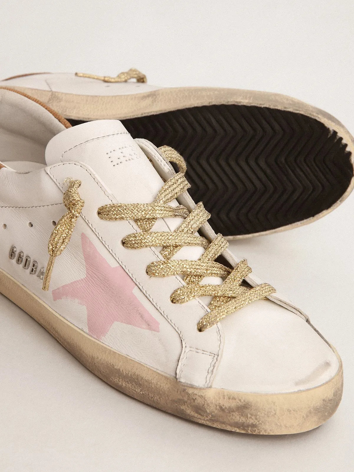 Super-Star LTD sneakers with pink screen printed star and snake-print leather heel tab(Bargain price)