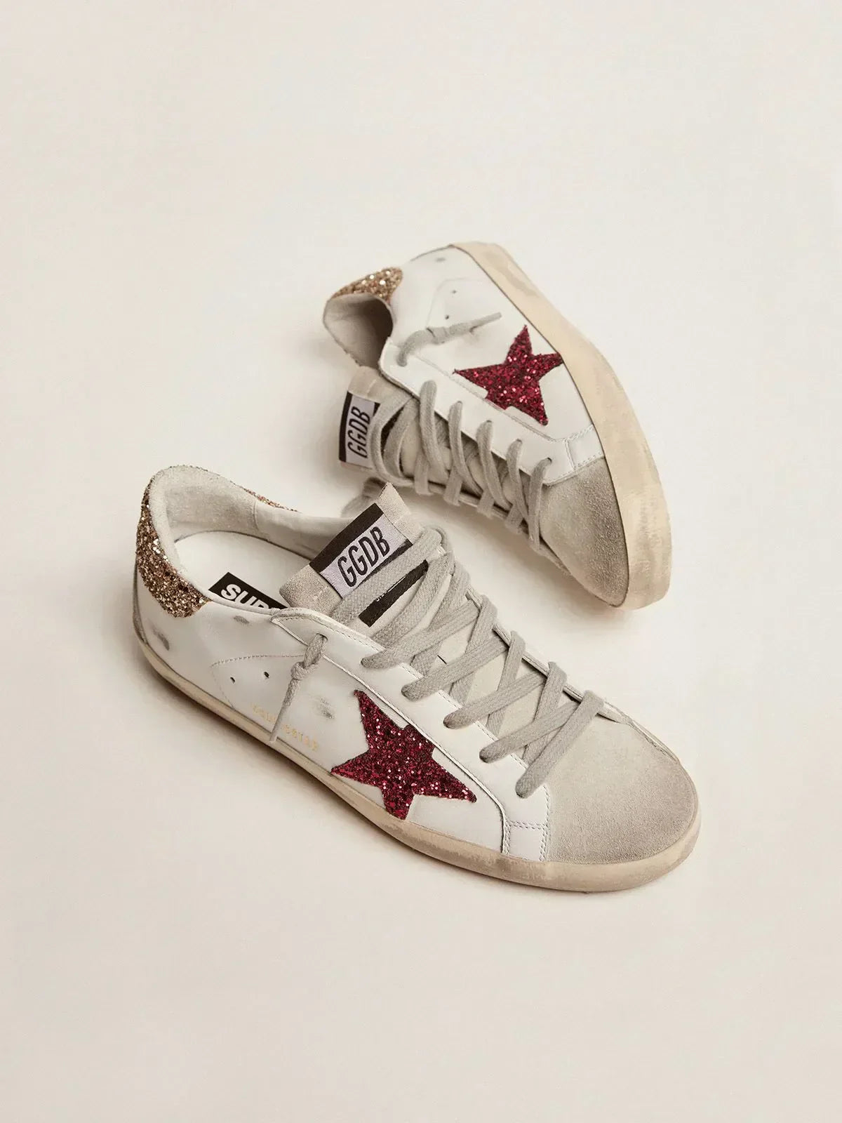 Super-Star sneakers with colored glitter star and heel tab(Bargain price)