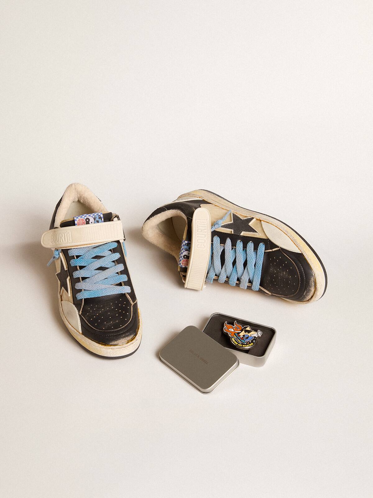 Men's Ball Star Pro in black leather with Velcro strap