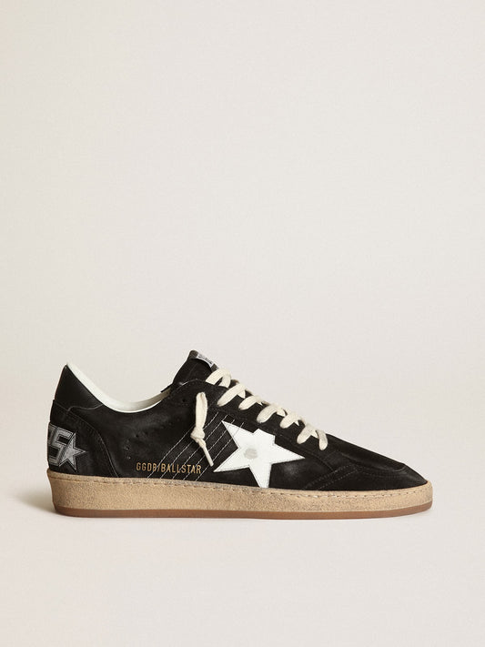 Ball Star para hombre en ante negro con estrella de piel blanca