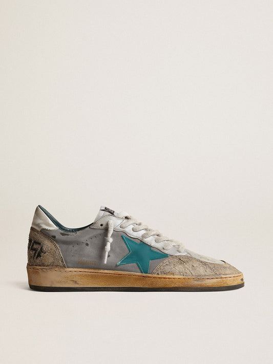 Men's Ball Star LAB in gray nylon with aqua-green star