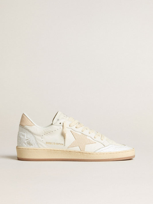 Men's Ball Star LTD CNY in white leather with ivory star